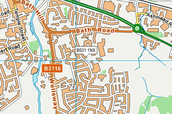 BS31 1NX map - OS VectorMap District (Ordnance Survey) BS31 1NX map - OS VectorMap District (Ordnance Survey)