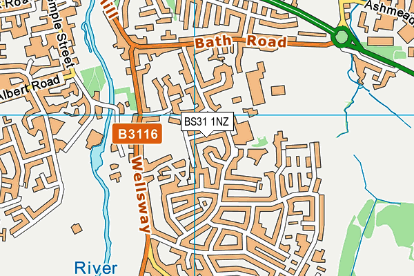BS31 1NZ map - OS VectorMap District (Ordnance Survey) BS31 1NZ map - OS VectorMap District (Ordnance Survey)