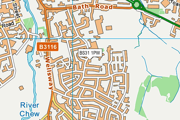 BS31 1PW map - OS VectorMap District (Ordnance Survey) BS31 1PW map - OS VectorMap District (Ordnance Survey)