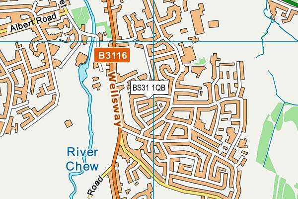 BS31 1QB map - OS VectorMap District (Ordnance Survey) BS31 1QB map - OS VectorMap District (Ordnance Survey)