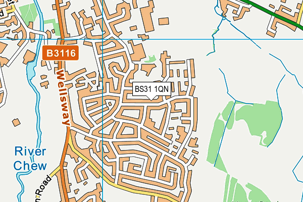 BS31 1QN map - OS VectorMap District (Ordnance Survey) BS31 1QN map - OS VectorMap District (Ordnance Survey)