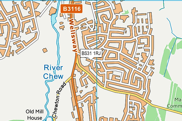 BS31 1RJ map - OS VectorMap District (Ordnance Survey)