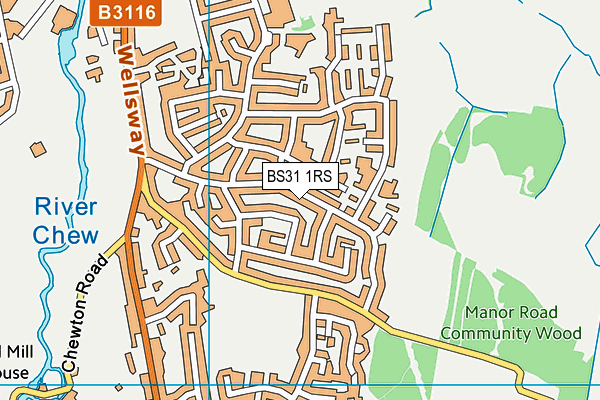 BS31 1RS map - OS VectorMap District (Ordnance Survey) BS31 1RS map - OS VectorMap District (Ordnance Survey)