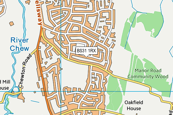 BS31 1RX map - OS VectorMap District (Ordnance Survey) BS31 1RX map - OS VectorMap District (Ordnance Survey)