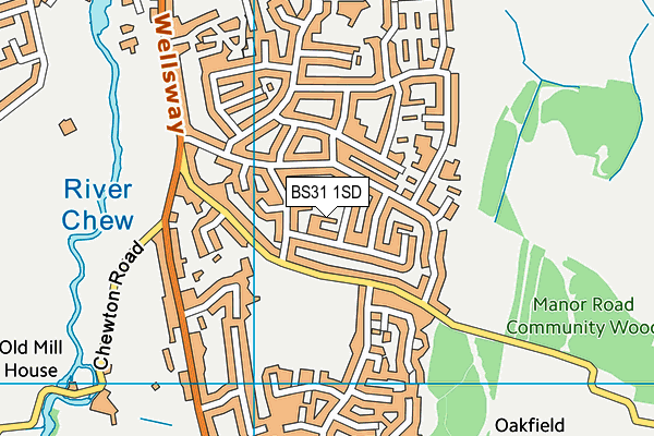 BS31 1SD map - OS VectorMap District (Ordnance Survey) BS31 1SD map - OS VectorMap District (Ordnance Survey)