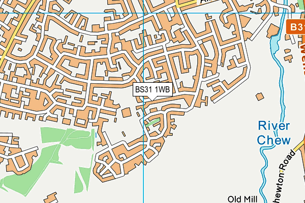 BS31 1WB map - OS VectorMap District (Ordnance Survey) BS31 1WB map - OS VectorMap District (Ordnance Survey)