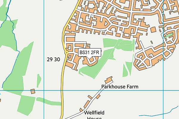 BS31 2FR map - OS VectorMap District (Ordnance Survey) BS31 2FR map - OS VectorMap District (Ordnance Survey)