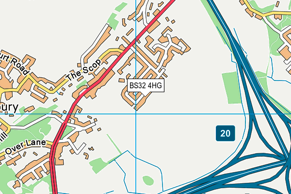 BS32 4HG map - OS VectorMap District (Ordnance Survey)