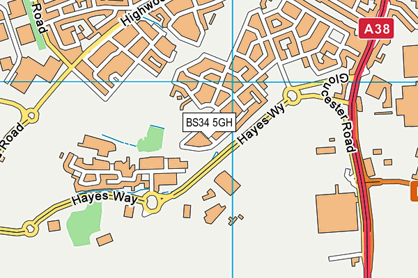 BS34 5GH map - OS VectorMap District (Ordnance Survey) BS34 5GH map - OS VectorMap District (Ordnance Survey)