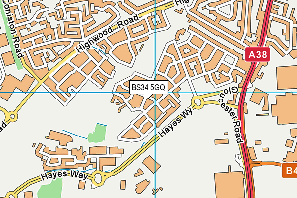 BS34 5GQ map - OS VectorMap District (Ordnance Survey) BS34 5GQ map - OS VectorMap District (Ordnance Survey)