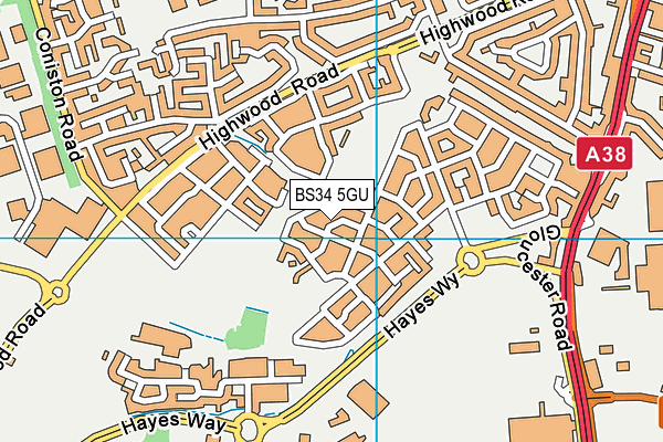 BS34 5GU map - OS VectorMap District (Ordnance Survey) BS34 5GU map - OS VectorMap District (Ordnance Survey)