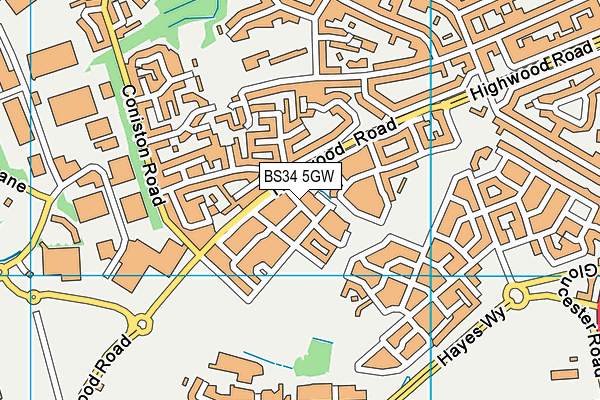 BS34 5GW map - OS VectorMap District (Ordnance Survey) BS34 5GW map - OS VectorMap District (Ordnance Survey)