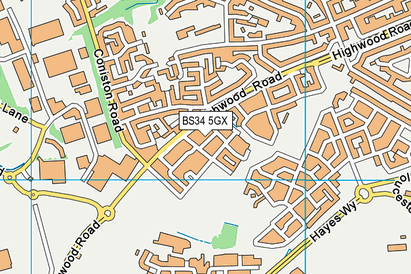 BS34 5GX map - OS VectorMap District (Ordnance Survey) BS34 5GX map - OS VectorMap District (Ordnance Survey)