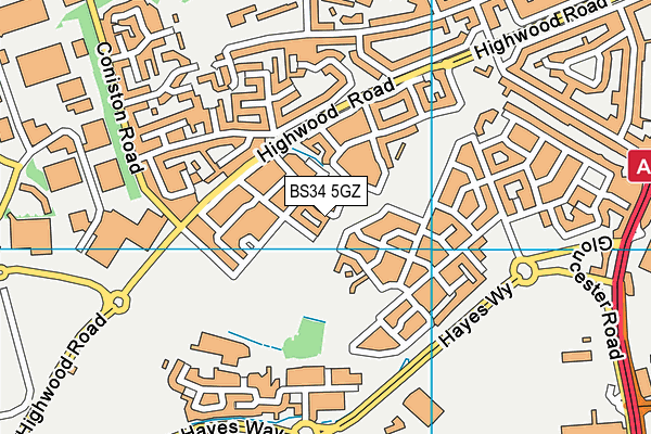 BS34 5GZ map - OS VectorMap District (Ordnance Survey) BS34 5GZ map - OS VectorMap District (Ordnance Survey)