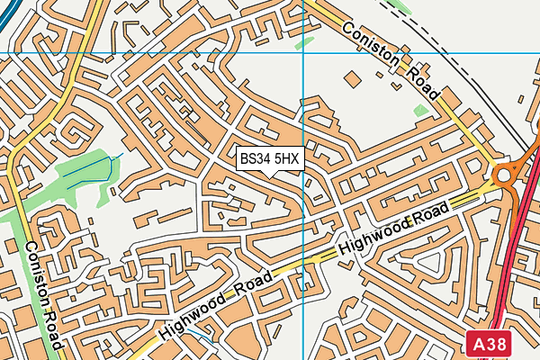 BS34 5HX map - OS VectorMap District (Ordnance Survey) BS34 5HX map - OS VectorMap District (Ordnance Survey)
