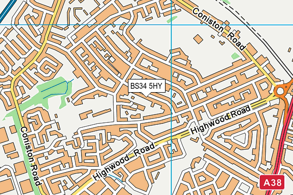 BS34 5HY map - OS VectorMap District (Ordnance Survey) BS34 5HY map - OS VectorMap District (Ordnance Survey)