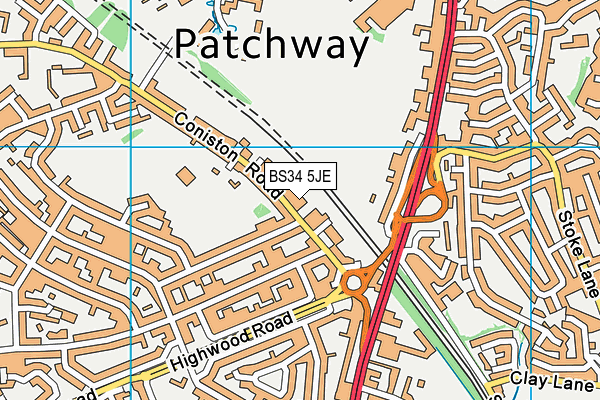 BS34 5JE map - OS VectorMap District (Ordnance Survey) BS34 5JE map - OS VectorMap District (Ordnance Survey)