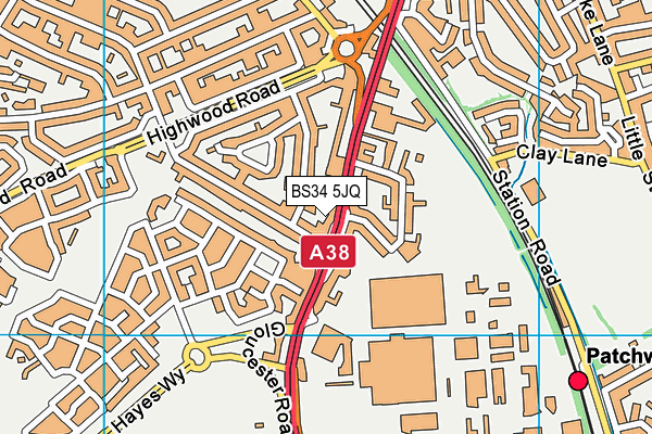 BS34 5JQ map - OS VectorMap District (Ordnance Survey) BS34 5JQ map - OS VectorMap District (Ordnance Survey)