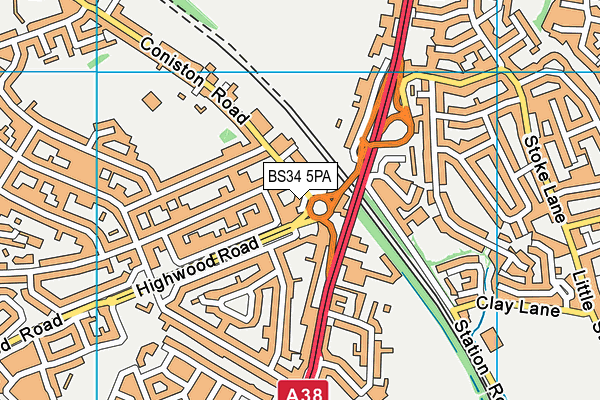 BS34 5PA map - OS VectorMap District (Ordnance Survey) BS34 5PA map - OS VectorMap District (Ordnance Survey)