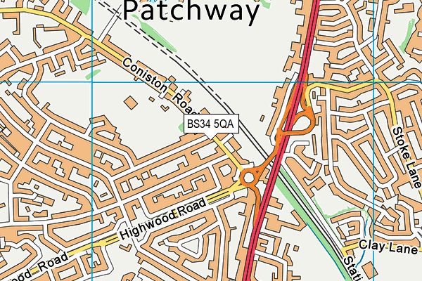BS34 5QA map - OS VectorMap District (Ordnance Survey) BS34 5QA map - OS VectorMap District (Ordnance Survey)