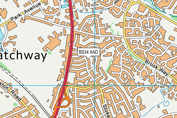 BS34 6AD map - OS VectorMap District (Ordnance Survey)