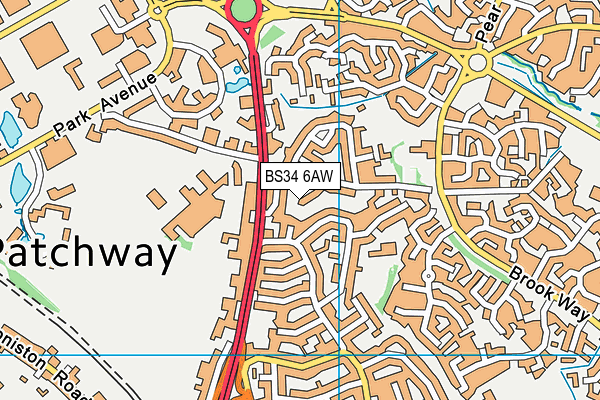BS34 6AW map - OS VectorMap District (Ordnance Survey) BS34 6AW map - OS VectorMap District (Ordnance Survey)