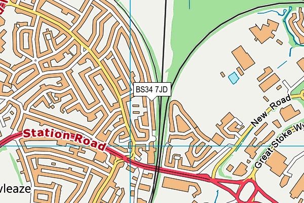 BS34 7JD map - OS VectorMap District (Ordnance Survey) BS34 7JD map - OS VectorMap District (Ordnance Survey)