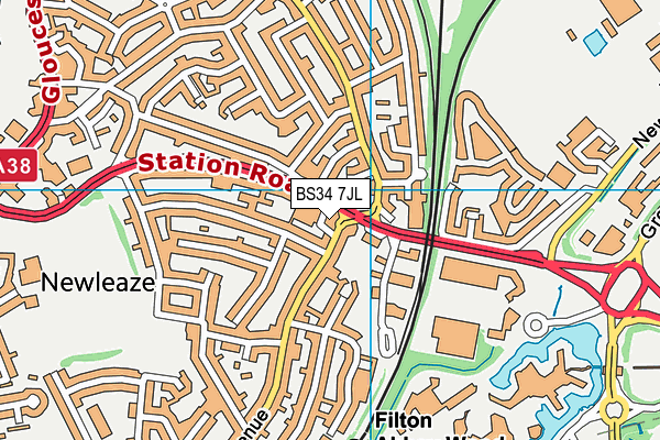 BS34 7JL map - OS VectorMap District (Ordnance Survey) BS34 7JL map - OS VectorMap District (Ordnance Survey)