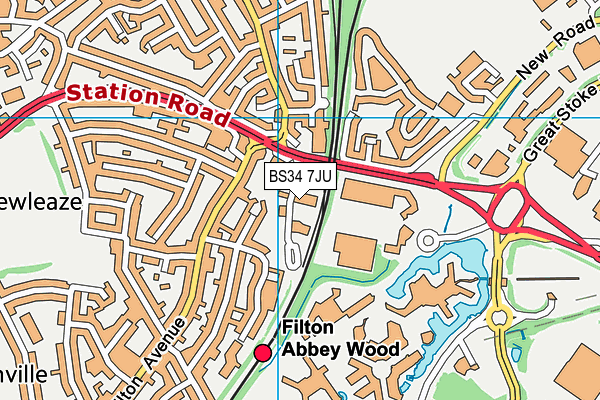 BS34 7JU map - OS VectorMap District (Ordnance Survey) BS34 7JU map - OS VectorMap District (Ordnance Survey)