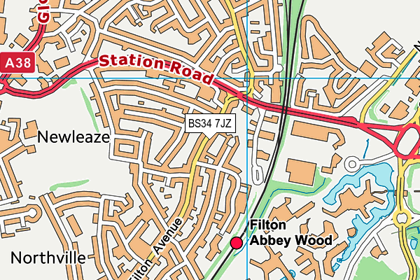 BS34 7JZ map - OS VectorMap District (Ordnance Survey) BS34 7JZ map - OS VectorMap District (Ordnance Survey)