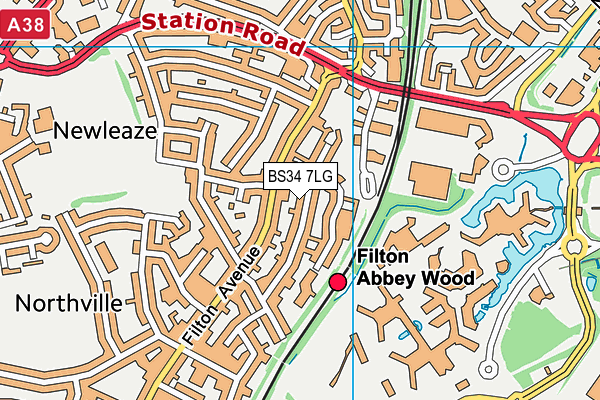 BS34 7LG map - OS VectorMap District (Ordnance Survey) BS34 7LG map - OS VectorMap District (Ordnance Survey)