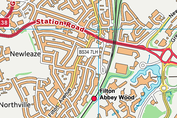 BS34 7LH map - OS VectorMap District (Ordnance Survey)