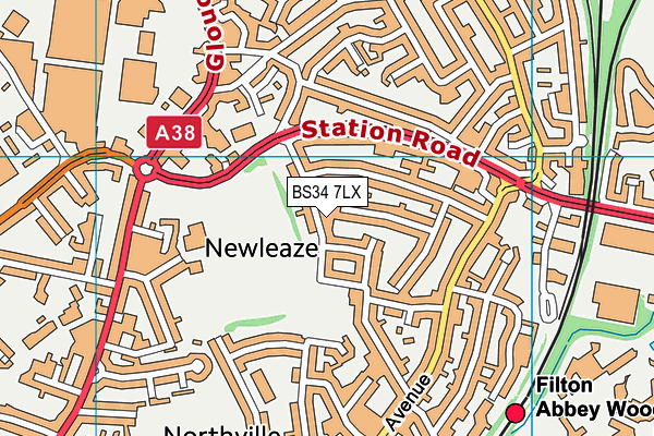 BS34 7LX map - OS VectorMap District (Ordnance Survey) BS34 7LX map - OS VectorMap District (Ordnance Survey)