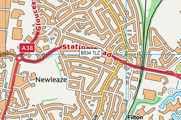 BS34 7LZ map - OS VectorMap District (Ordnance Survey) BS34 7LZ map - OS VectorMap District (Ordnance Survey)