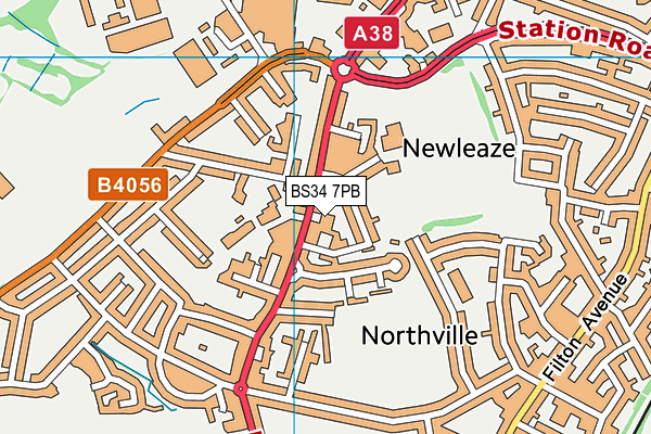 BS34 7PB map - OS VectorMap District (Ordnance Survey) BS34 7PB map - OS VectorMap District (Ordnance Survey)
