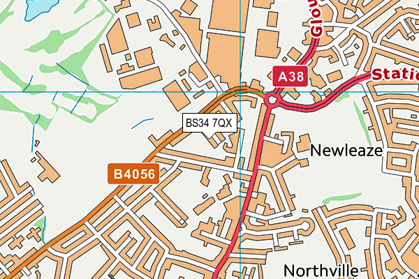 BS34 7QX map - OS VectorMap District (Ordnance Survey)