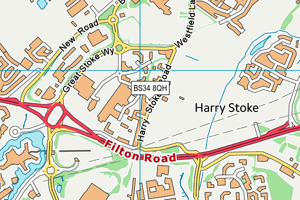 BS34 8QH map - OS VectorMap District (Ordnance Survey)