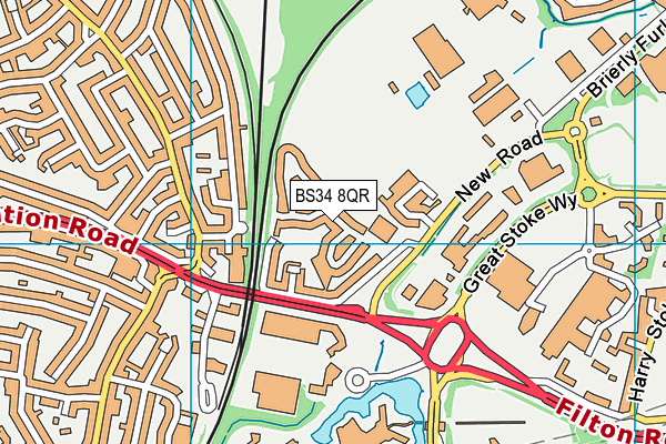 BS34 8QR map - OS VectorMap District (Ordnance Survey)