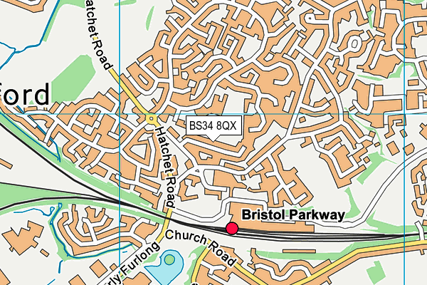 BS34 8QX map - OS VectorMap District (Ordnance Survey)