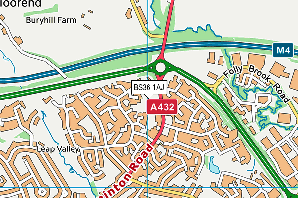 BS36 1AJ map - OS VectorMap District (Ordnance Survey) BS36 1AJ map - OS VectorMap District (Ordnance Survey)