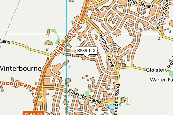 BS36 1LX map - OS VectorMap District (Ordnance Survey) BS36 1LX map - OS VectorMap District (Ordnance Survey)