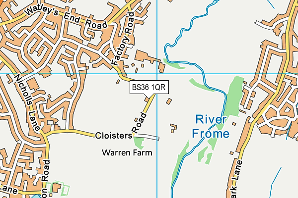 BS36 1QR map - OS VectorMap District (Ordnance Survey) BS36 1QR map - OS VectorMap District (Ordnance Survey)