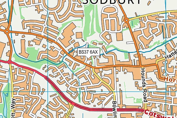 BS37 6AX map - OS VectorMap District (Ordnance Survey)