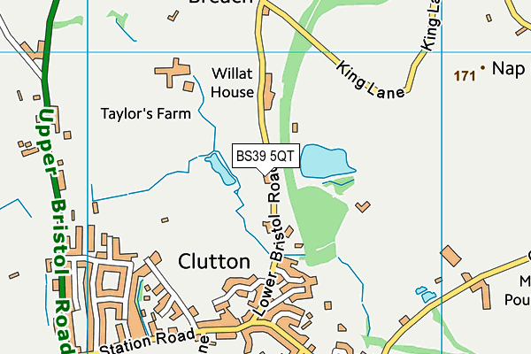 BS39 5QT map - OS VectorMap District (Ordnance Survey)