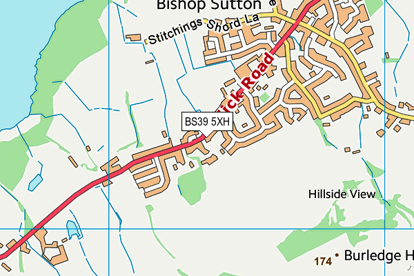 BS39 5XH map - OS VectorMap District (Ordnance Survey)