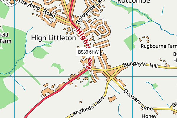 BS39 6HW map - OS VectorMap District (Ordnance Survey)