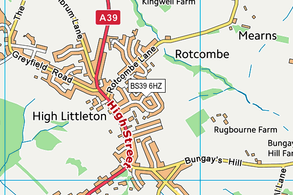 BS39 6HZ map - OS VectorMap District (Ordnance Survey)