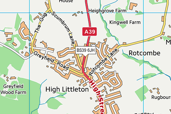 BS39 6JH map - OS VectorMap District (Ordnance Survey)
