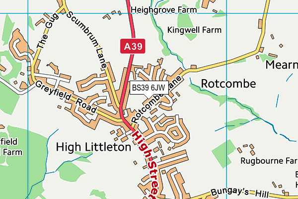 BS39 6JW map - OS VectorMap District (Ordnance Survey)