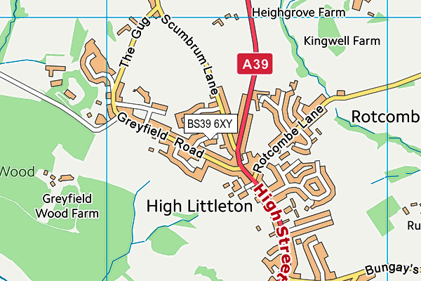 BS39 6XY map - OS VectorMap District (Ordnance Survey)